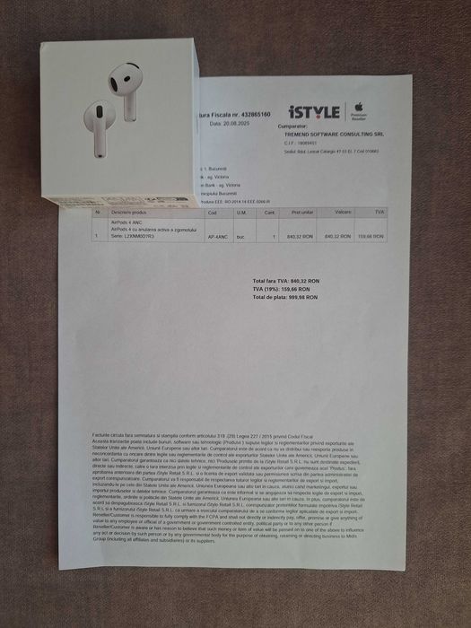 Căști Airpods 4 Noi