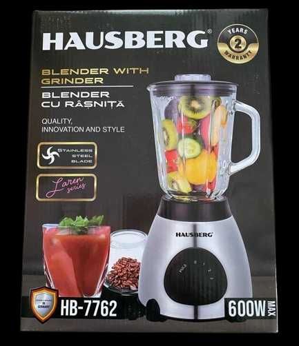 Blender cu rasnita, Hausberg HB-7762, doua viteze, 1.5L, 600 W