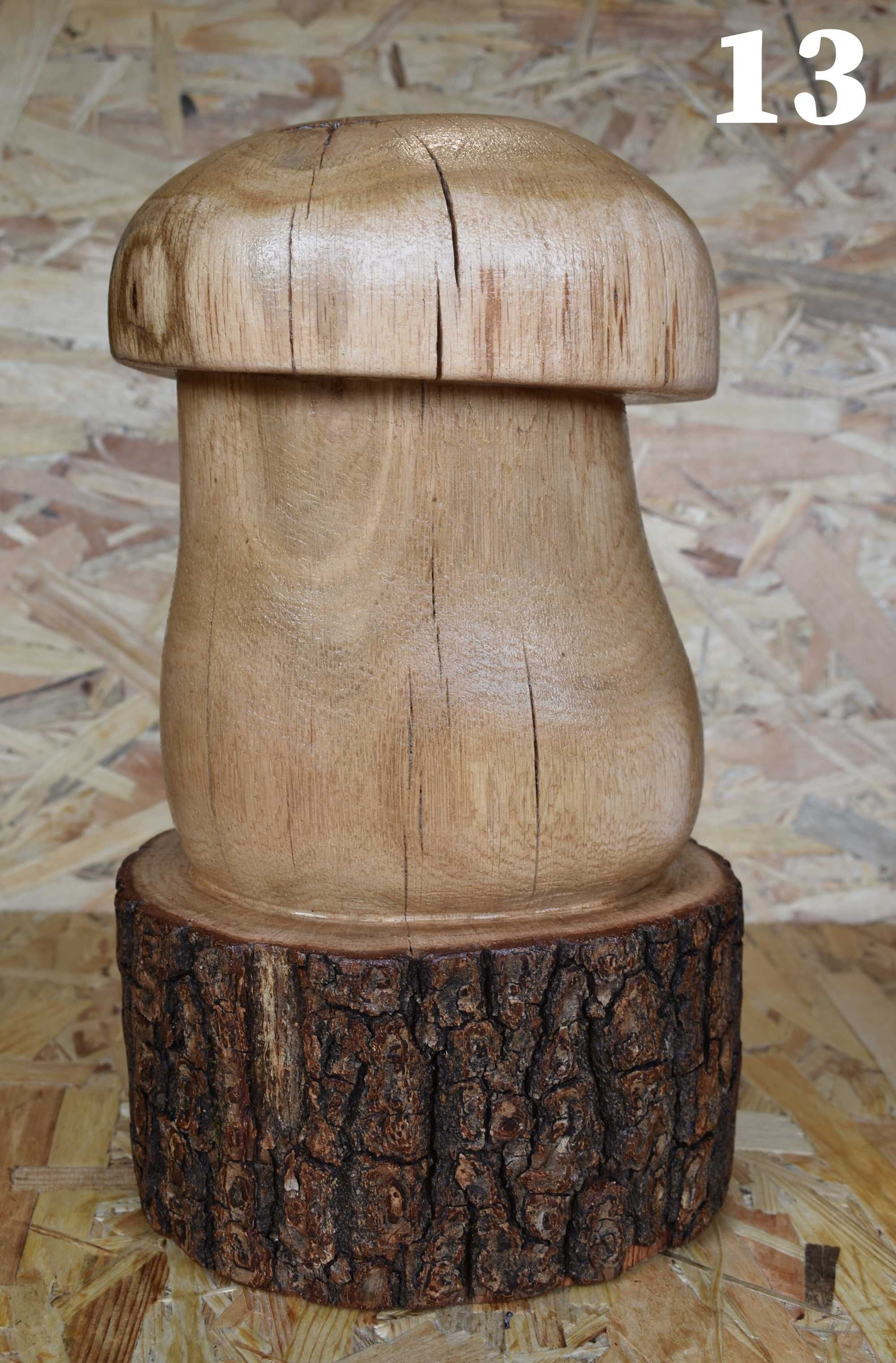 ciuperca sculptura din lemn de stejar, cu forma de boletus edulis , 13