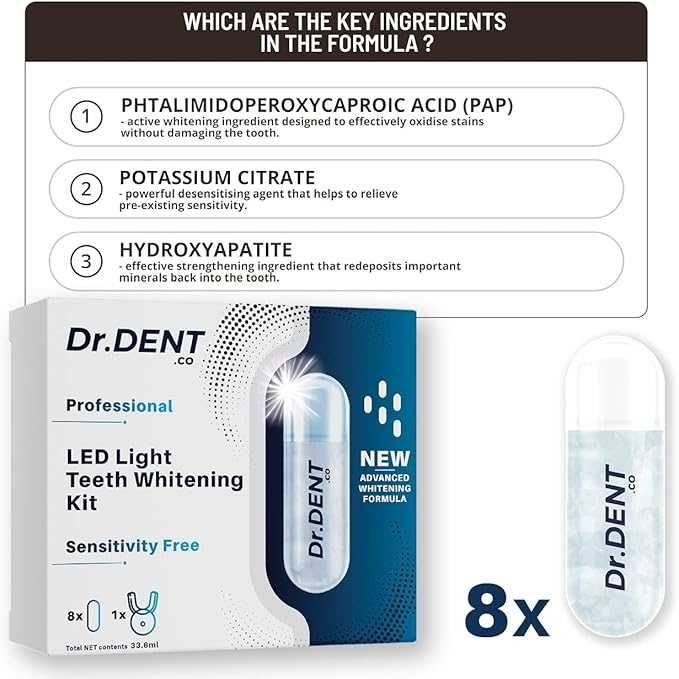 Професионален LED комплект за избелване на зъби DrDent