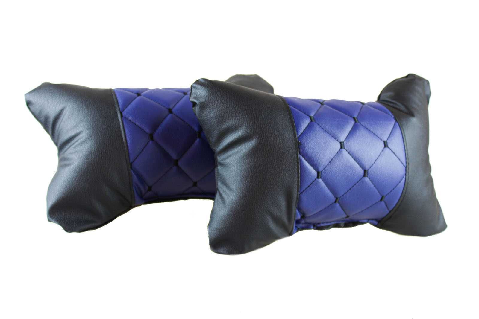 Възглавници за автомобилна седалка / Еко Кожа / черно със синьо