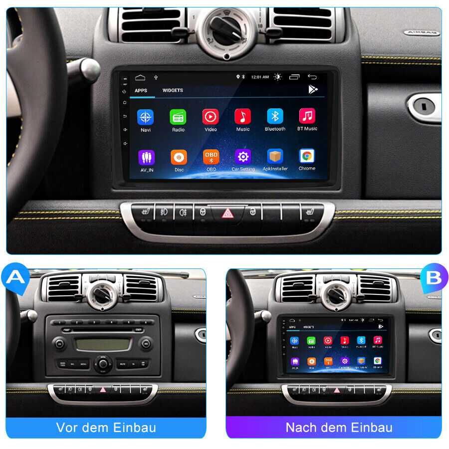 Мултимедия за Mercedes Benz Smart Навигация Smart с Android двоен дин