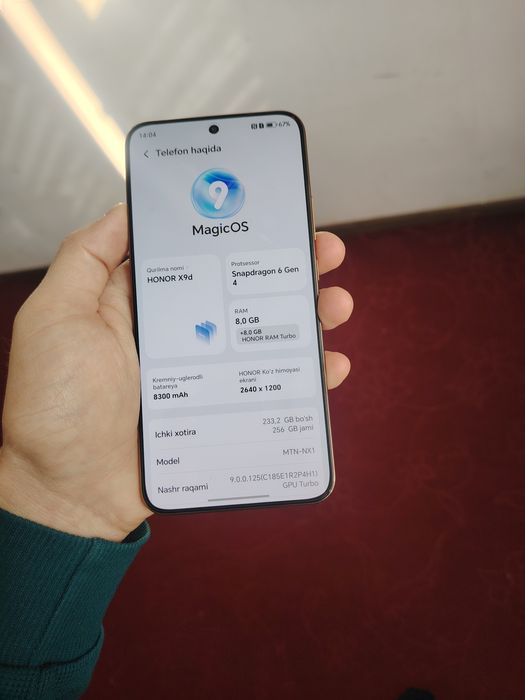 Honor X9D Holati ideal