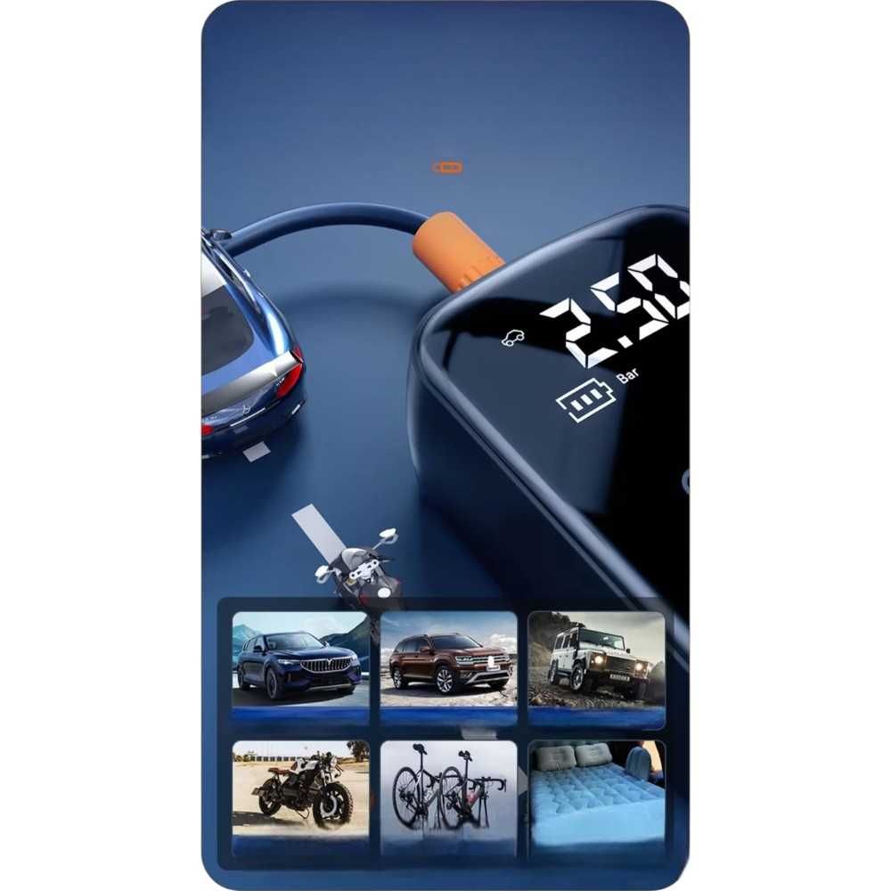 Compresor moto auto portabil reincarcabil 100w wireless 150PSI