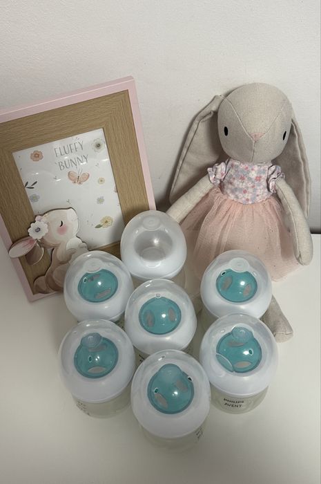 6 Biberoane Philips Avent 125ml cu dispozitiv anticolici+Nurio 150ml