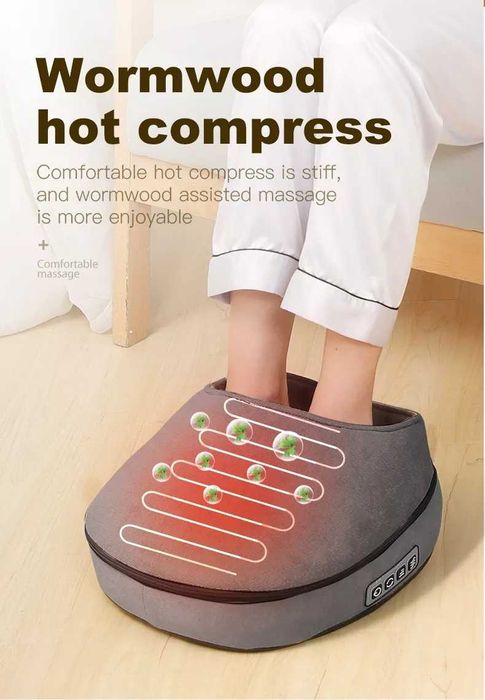 Aparat de Masaj Shiatsu Multifunctional, 3 Trepte, Incalzire, Gri/Crem