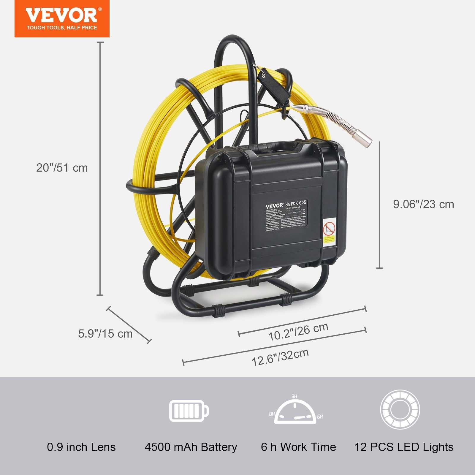 Camera Inspectie video canalizare, 50m, Monitor 10 inch, Inregistrare