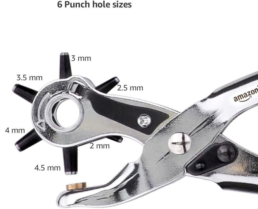 Set de perforatoare din piele Amazon Basics, clește rotativ