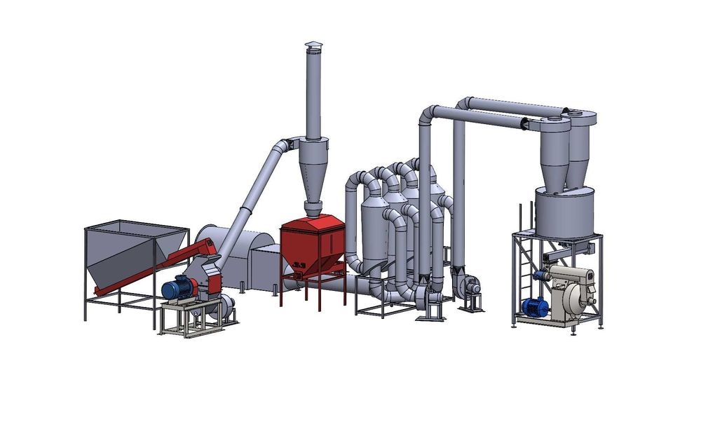 Linia producere peleți rapita-paie, rumeguș Granulator OGM-0.8