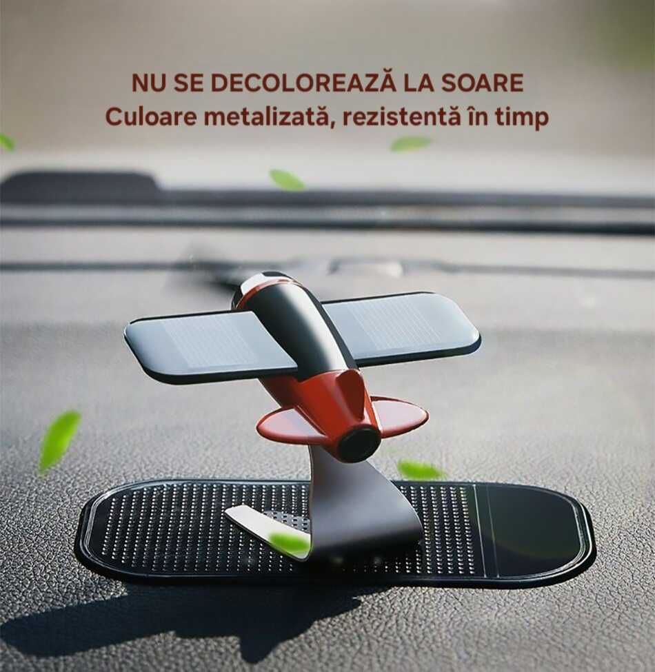 Jucărie cu panou solar: avion cu elice care se învârte la soare