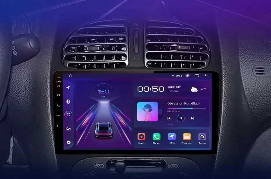 Navigatie Android Dedicata, 9 Inch, Peugeot 206 (2001-2008), Carplay