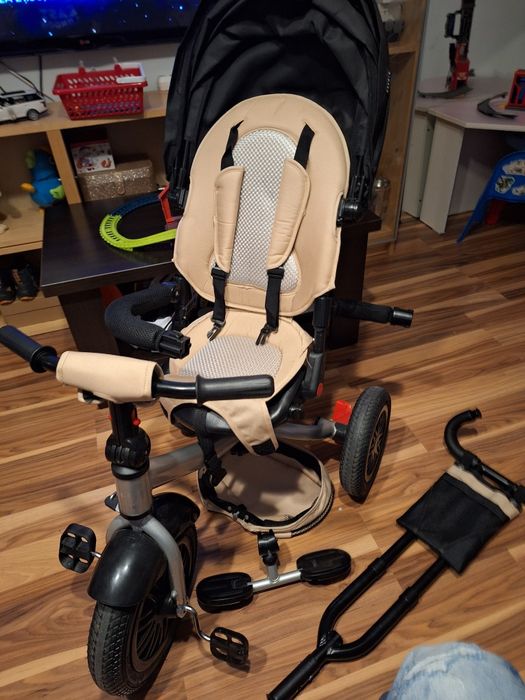 Set scaun de masina de mancare si 3cicleta 4 in 1 si moto elec de copi