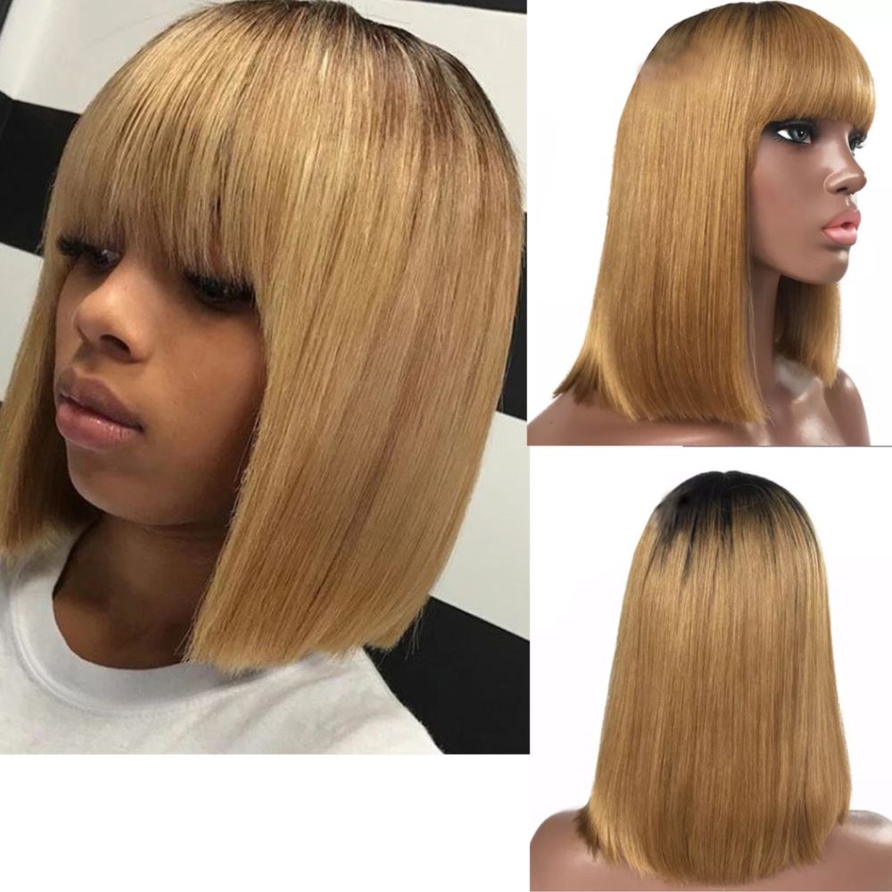 Peruca H8 PAR NATURAL 100% naturala Blonda Ombre Bob Breton scurta