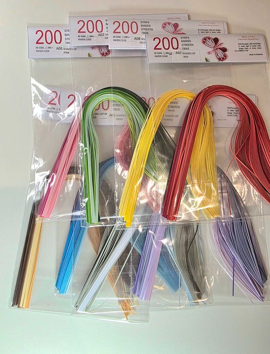 Hârtie quilling 1 mm lățime, 8 seturi, 40 culori