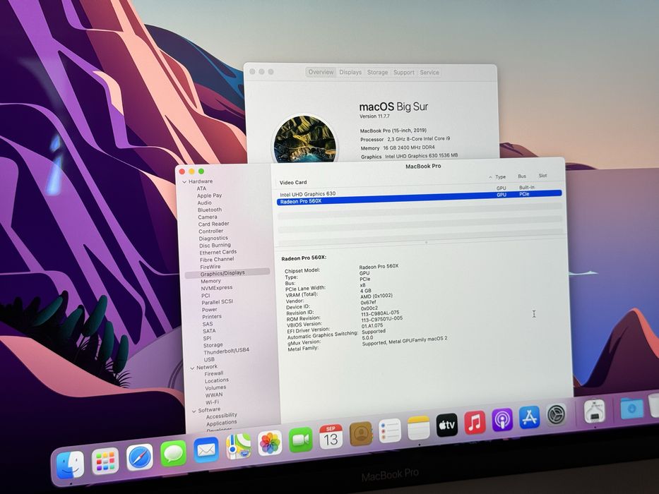 НОВ 15.4’ Core i9/Macbook Pro 15’ 2019/16GB Ram/512GB SSD/Radeon 4GB