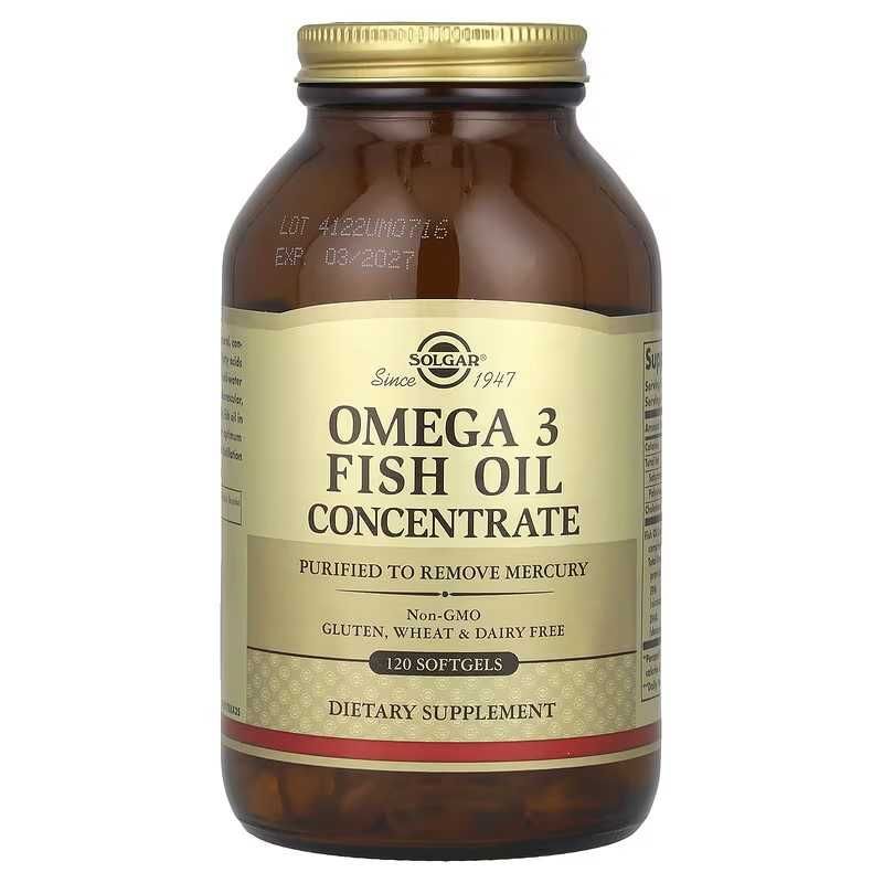Solgar Omega 3 Fish Oil Concentrate, концентрат омега-3