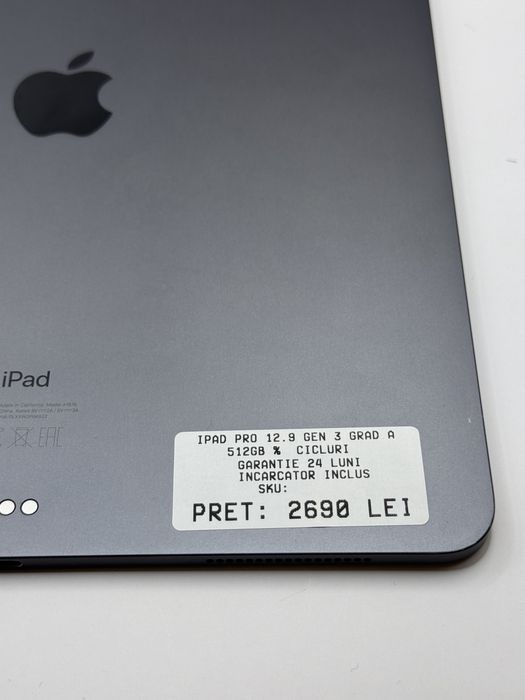 Ipad Pro 12.9 Gen 3 512GB Grad A garantie 24 luni - zonemag.ro