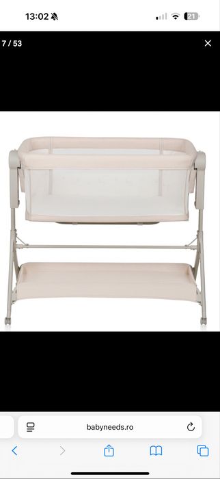 Patut co-sleeper, Lionelo, Leonie Plus, Pliabil, Cu sistem de leganare