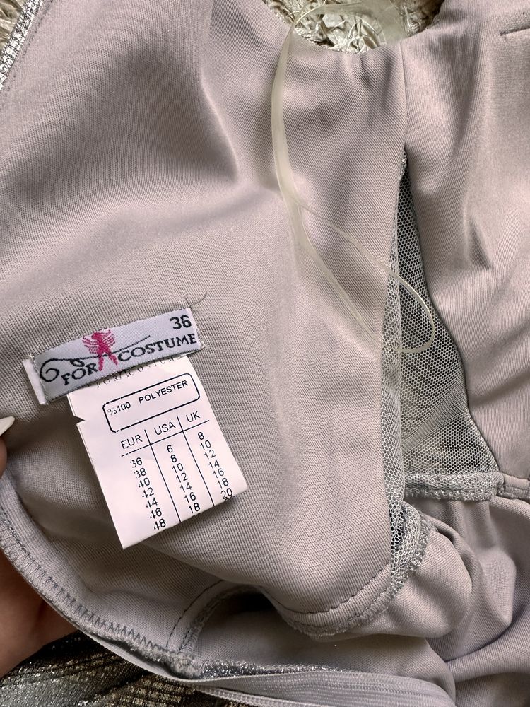 Rochie pt evenimente, curea in talie, Argintie, Marime 36, Noua