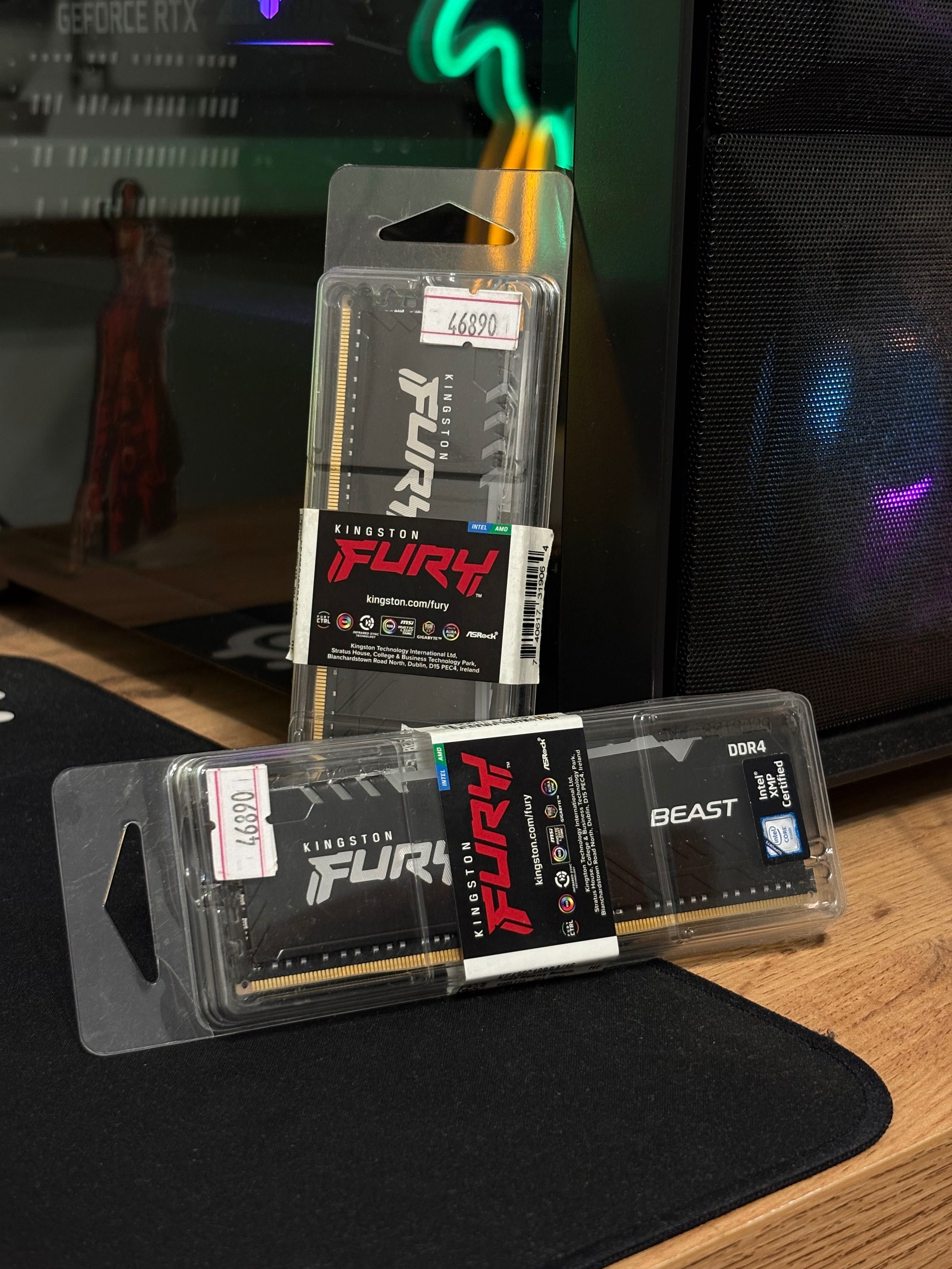 Оперативная память 32 gb 3600 mhz ddr4 kingston fury beast rgb