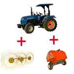 NOUL 445, 45 CP, 4X4,Servo BIZON cu grebla si balotiera CADOU garantie