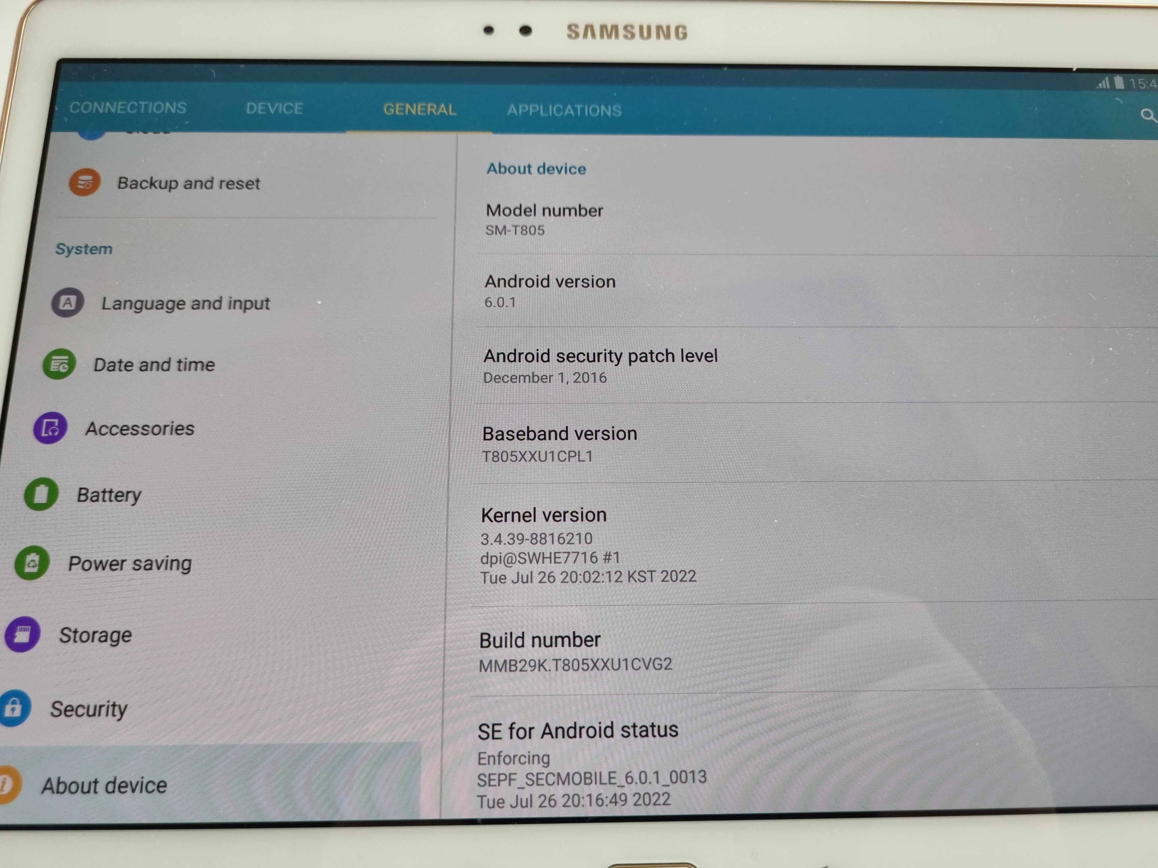 Samsung Galaxy Tab S 10.5, SM-T805 3Gb RAM, 16 GB, card SD 64 GB