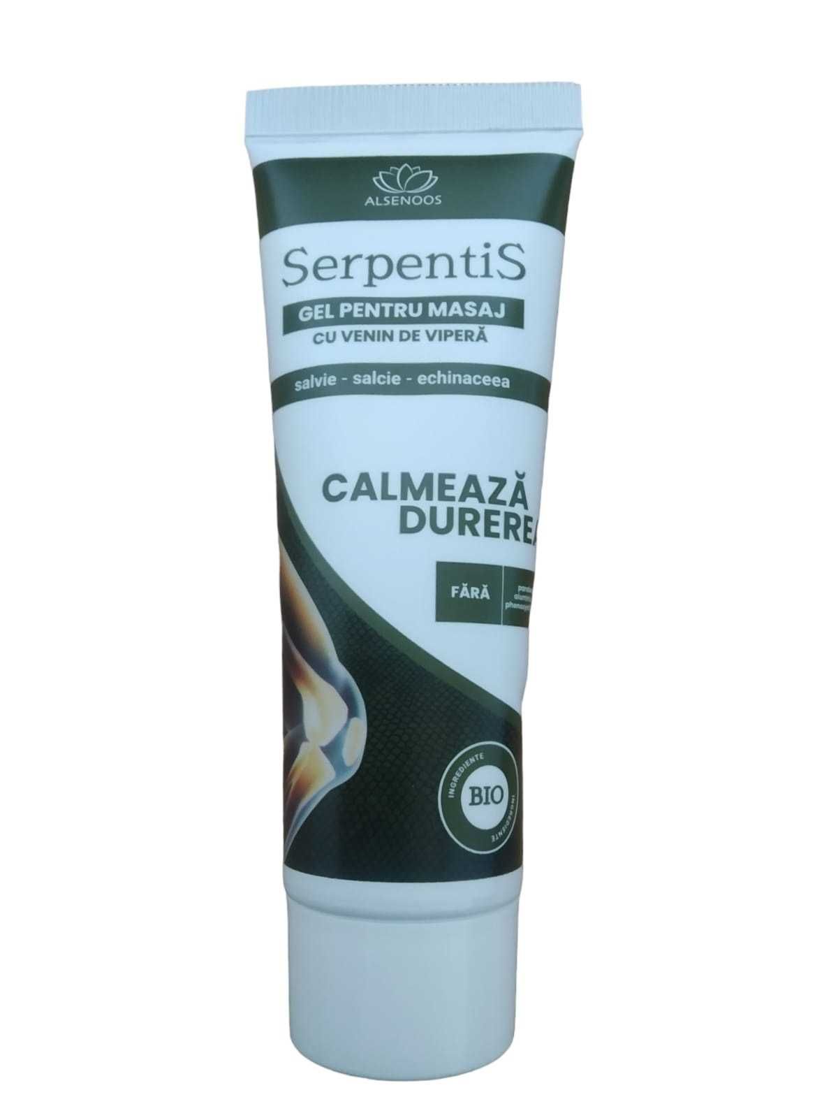 Gel Pentru Masaj Serpentis cu venin de vipera, calmeaza durerea, 50 ml