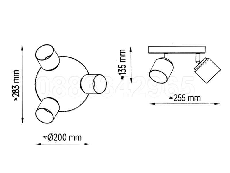 НОВИ! Троен спот с 3 броя LED крушки G9 мат