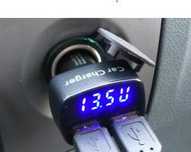 USB Зарядно Монитор 4 в 1 за кола