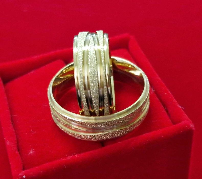 GR46,verighete placate aur 14k,late, deosebita, unisex,marimi diverse