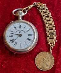 Старинен Швейцарски джобен часовник с кюстек.