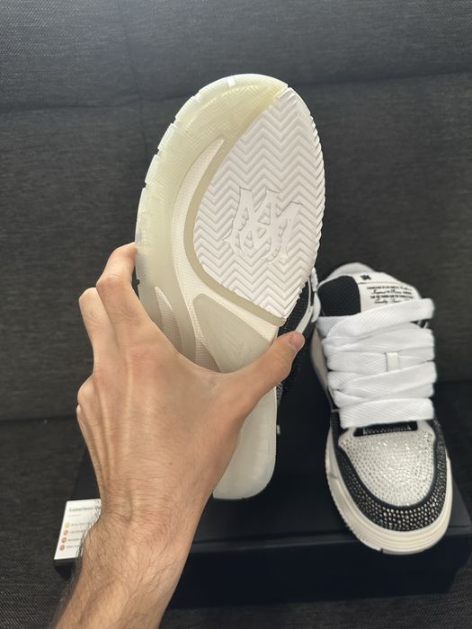 AMIRI MA1 White Black Crystal Embellished