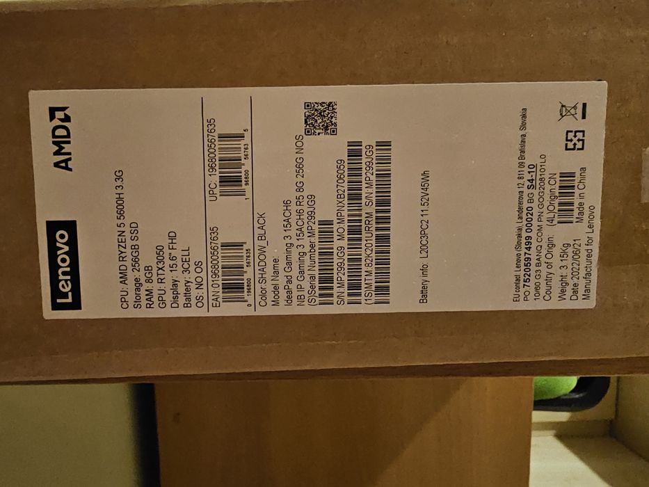 Lenovo IdeaPad gaming 3 15ACH6