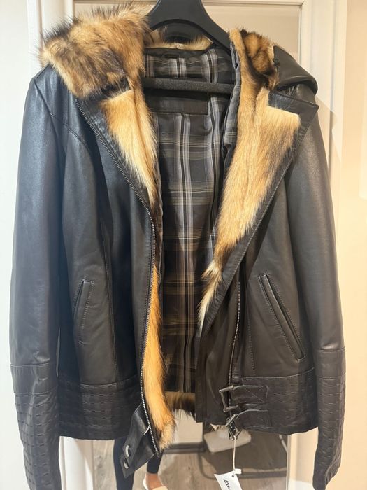 Дамско яке с естествена кожа и косъм ново