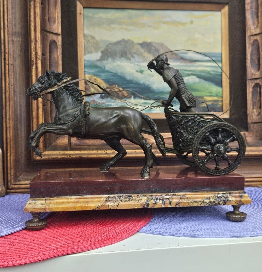 Бронзова статуетка колесница.  Франция 1900г.