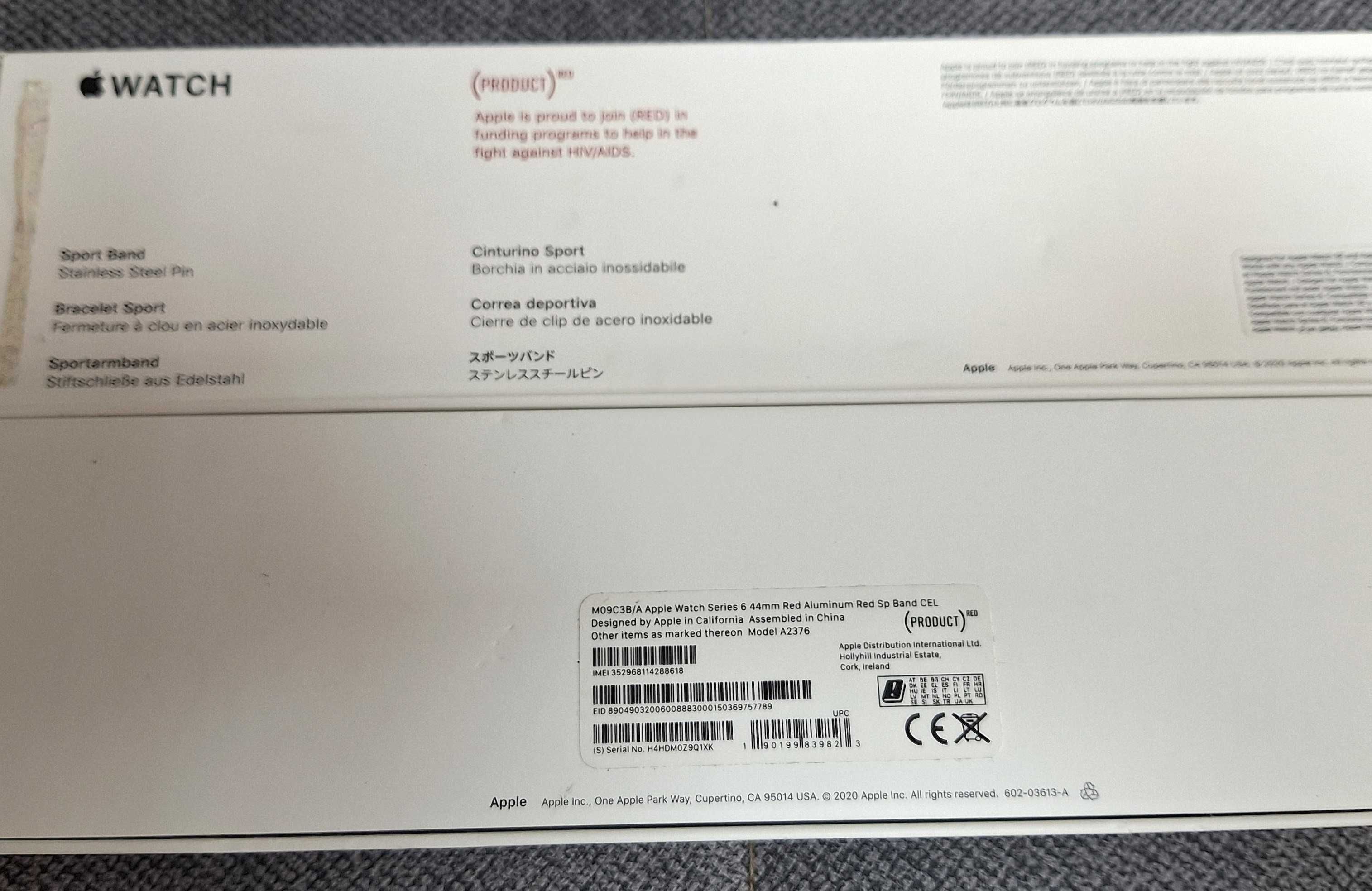 с iCloud!!! Apple Watch Series 6 GPS 44mm RED Aluminium Case