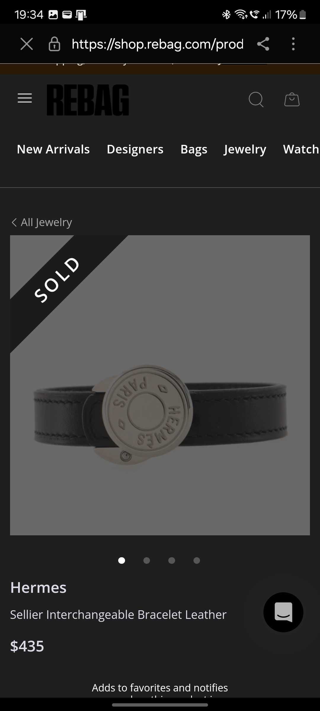 Hermes Sellier Leather Looping Bracelet Bratara Piele