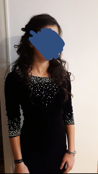 Rochie catifea neagră