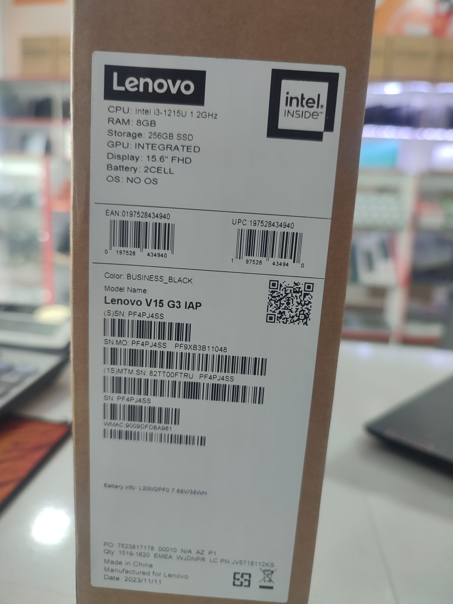 Lenovo core i3 12 avlod yangi ishlatilmagan