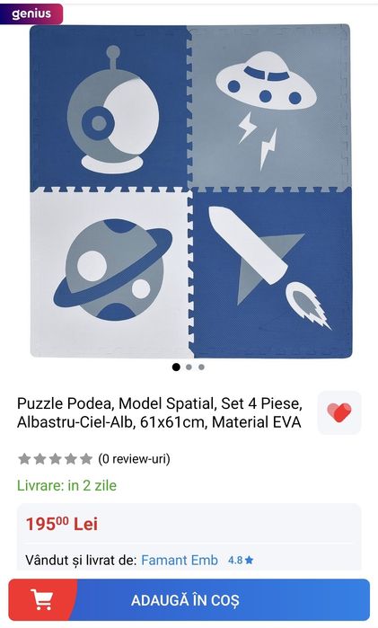 Covoras tip puzzle din spuma EVA 61x61 cm