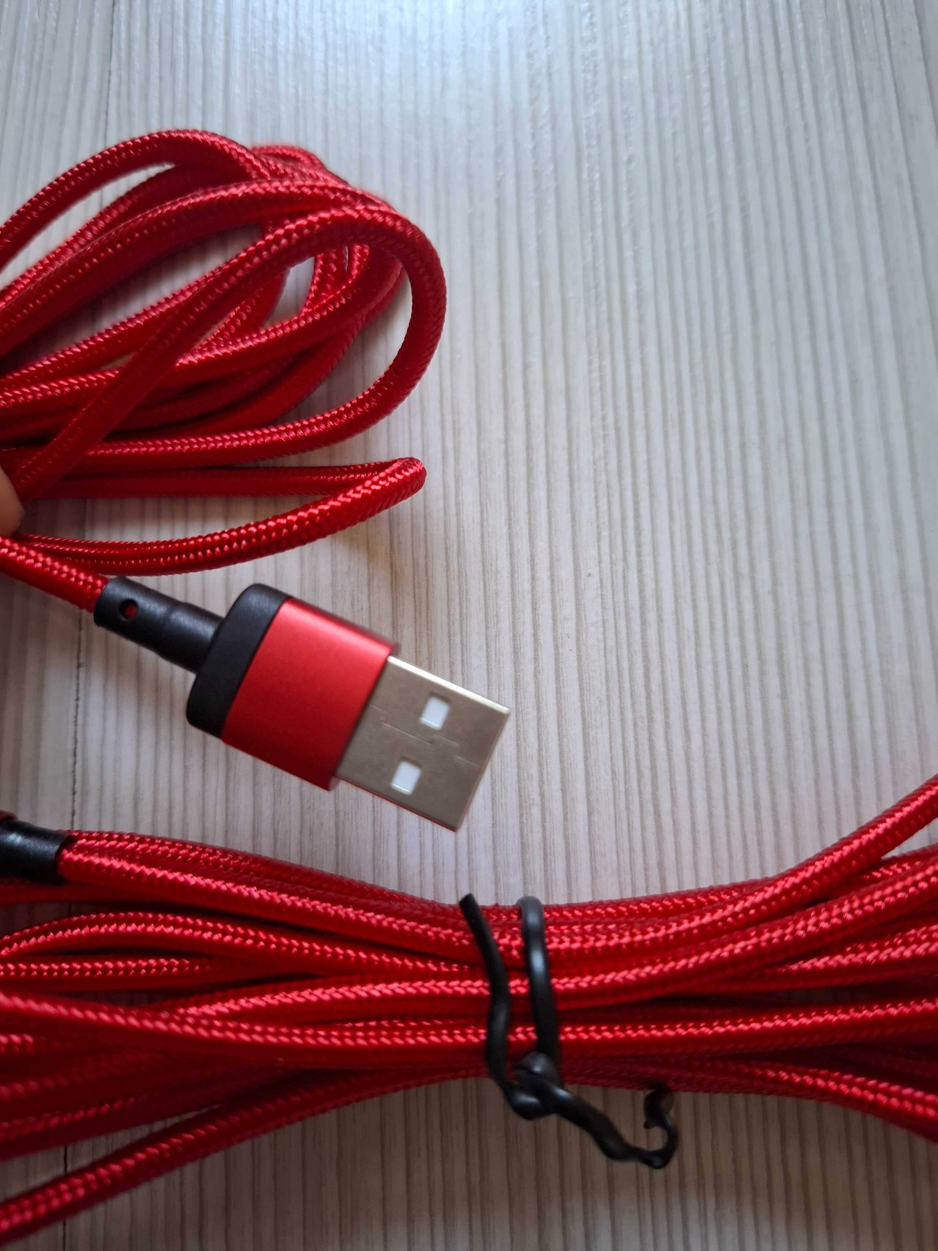 USB кабел за зареждане на телефон, магнитен конектор USB,  3 метра