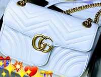 Geanta Gucci Marmont alb imaculat,saculet, etichetă