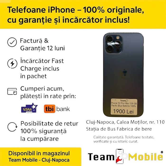 iPhone 12 Pro Max 128GB Pacific Blue Baterie 100%