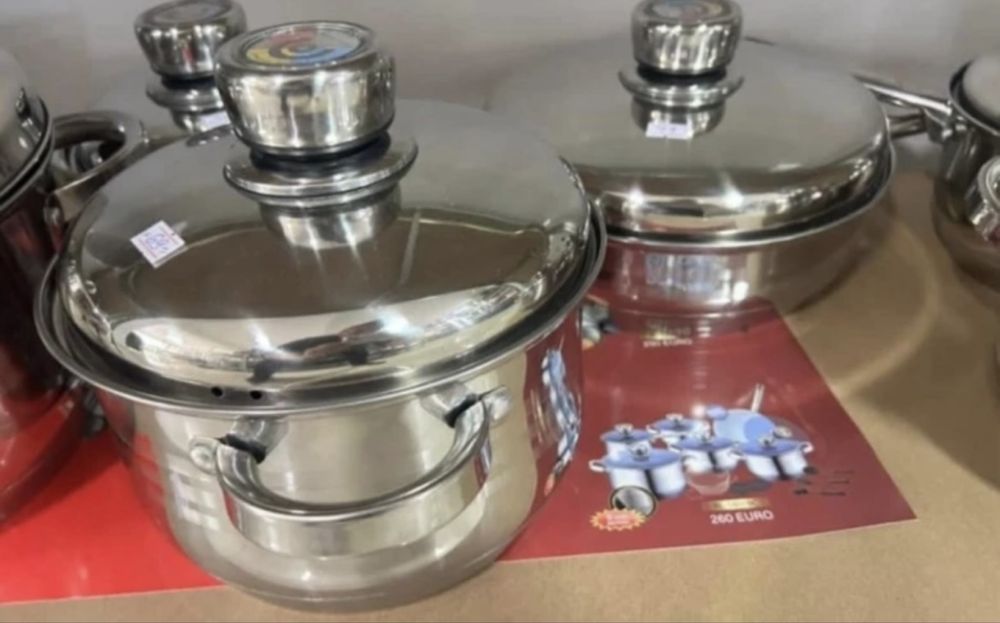 Високо качество швейцарски комплект тенджери неръждаема стомана