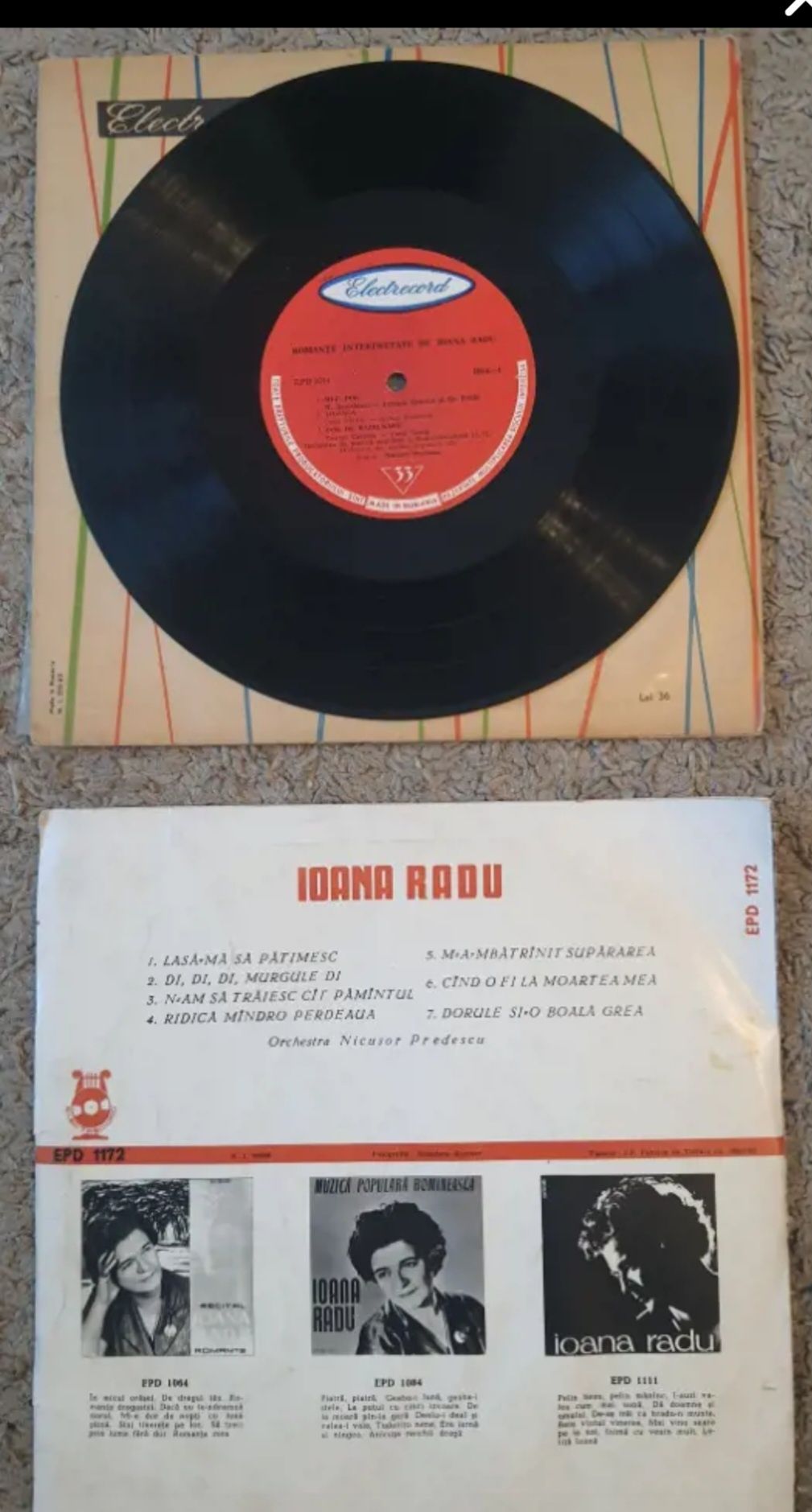 Colectie Disc vinil pick-up Ioana Radu,Romica Puceanu,Ileana Sararoiu.