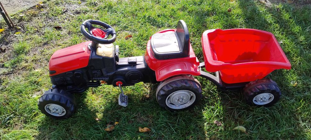 Tractor cu pedale si remorca rosu, PİLSAN