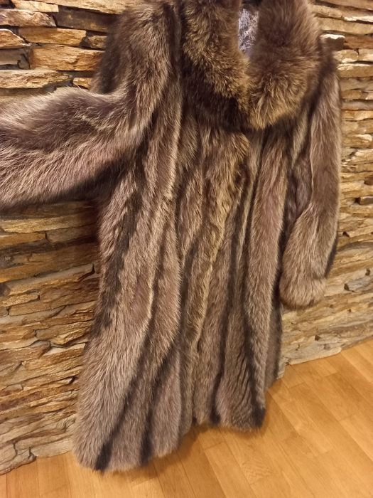 Кожено дамско палто от енот НАМАЛЕНО
