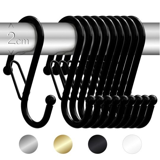 Set 10 agățători tip S metalice – negru