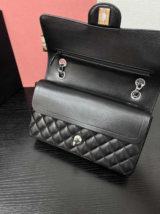 Geanta Chanel Classic 25cm, piele caviar, Premium