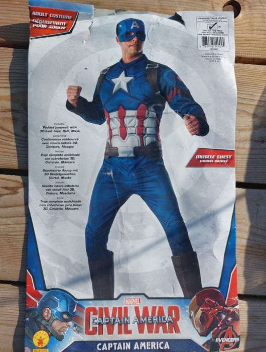 Haine de vară Costum CĂPITAN AMERICA – Mărime M/L – Siluetă căptușită,